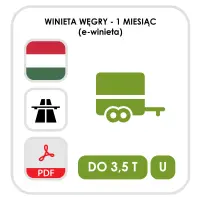 Węgry 1 miesiąc - kat. U (przyczepa) (e-winieta)